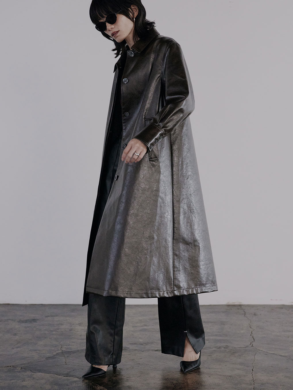 CRASH FAKE LEATHER COAT