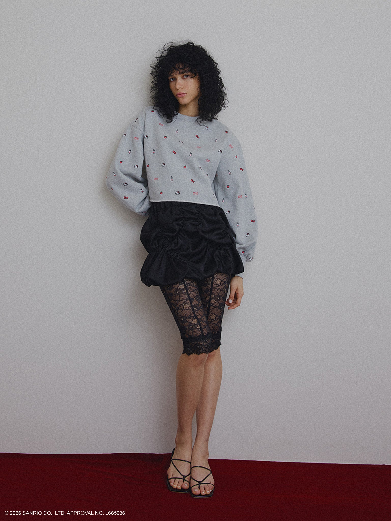 HELLO KITTY×Ameri EMBROIDERY SWEAT TOP