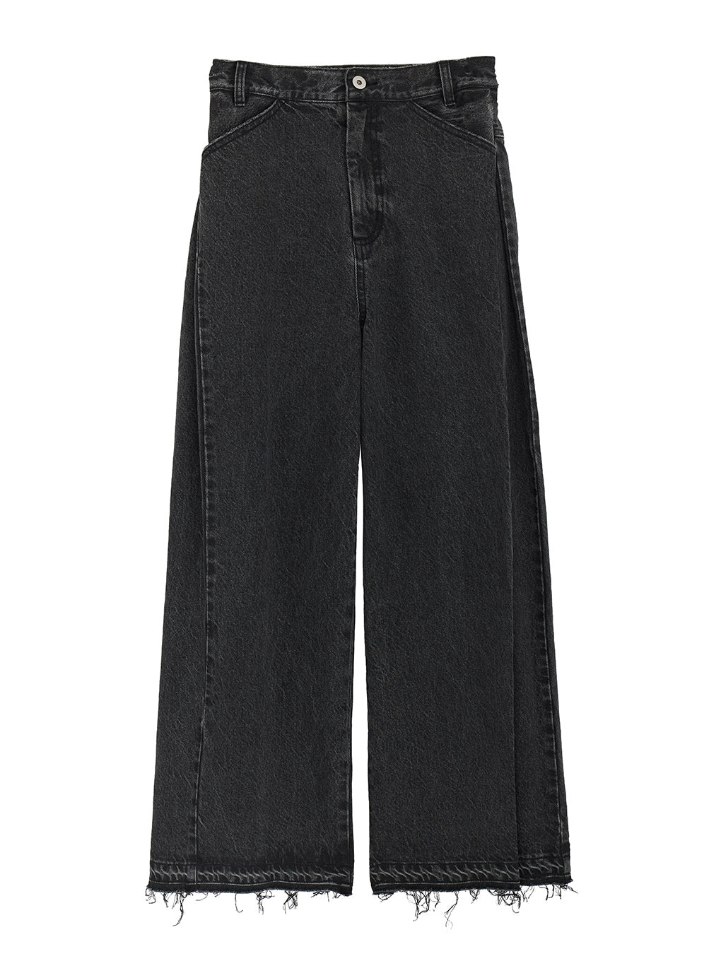 SIDE TUCK WIDE FLARE DENIM PANTS