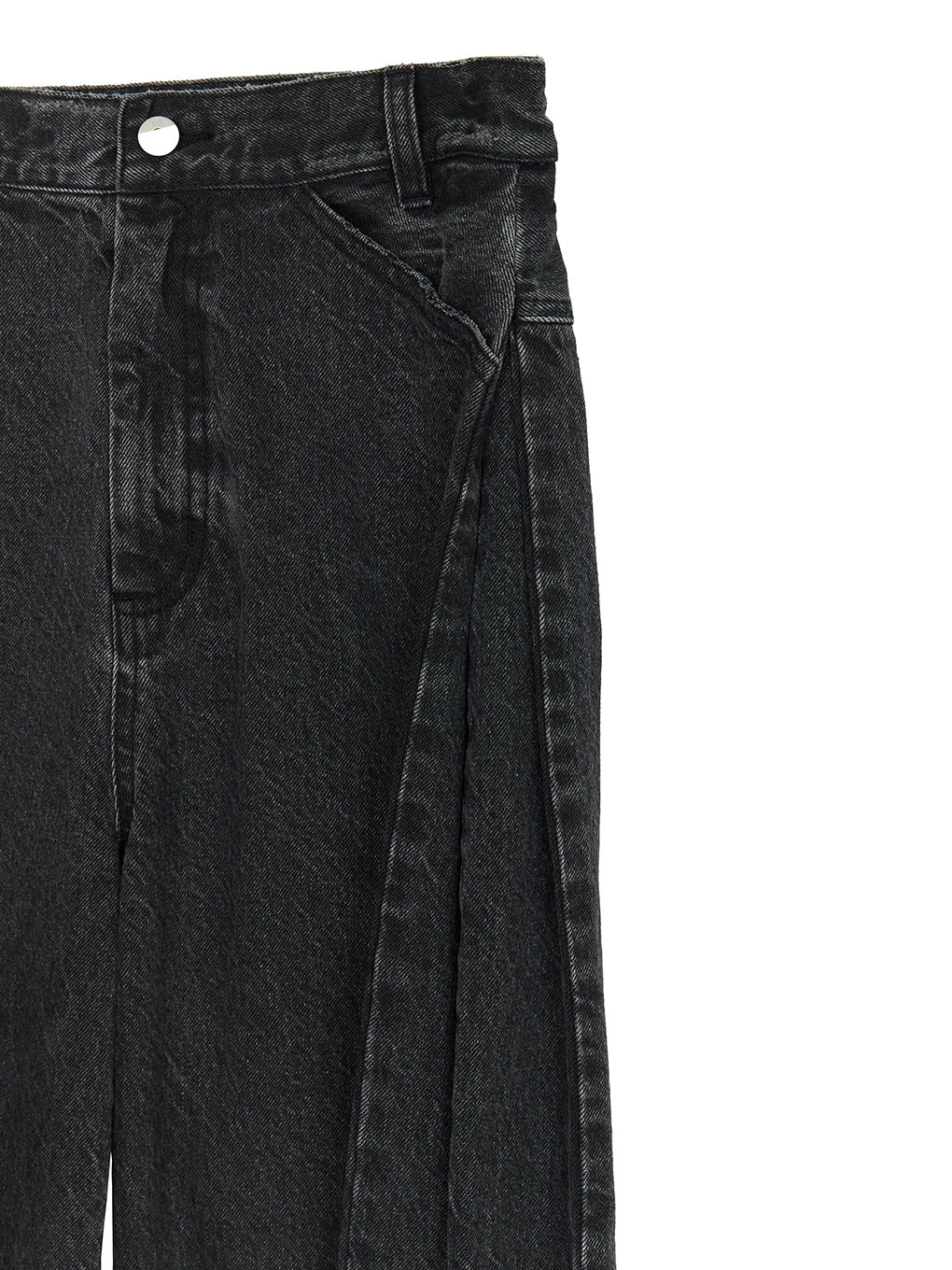 SIDE TUCK WIDE FLARE DENIM PANTS
