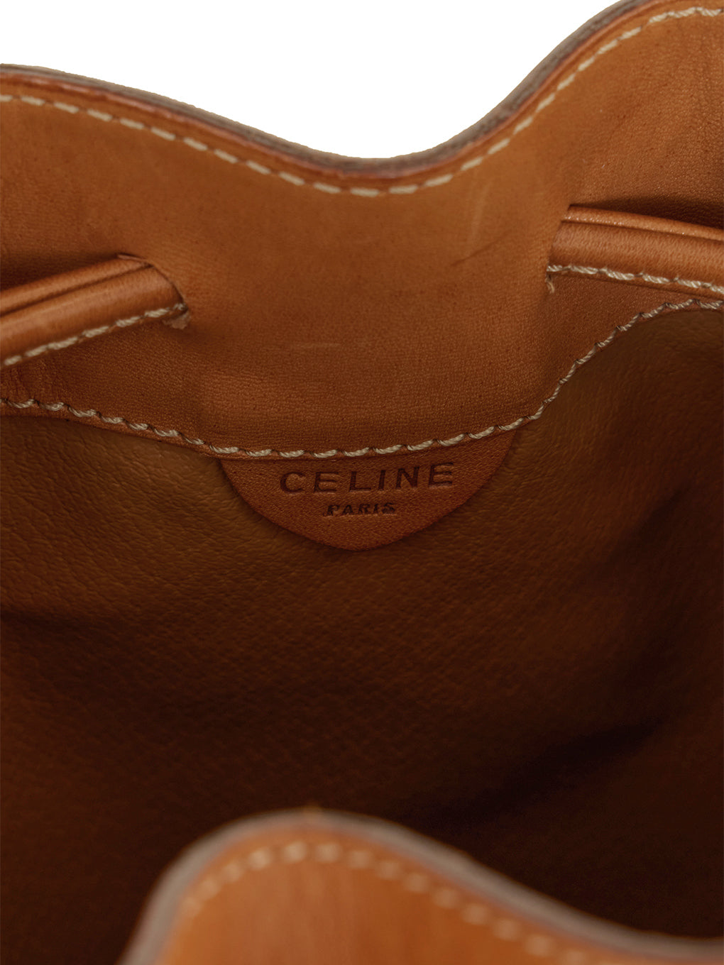 CELINE マカダム柄ブラゾン刻印巾着ショルダーバッグ