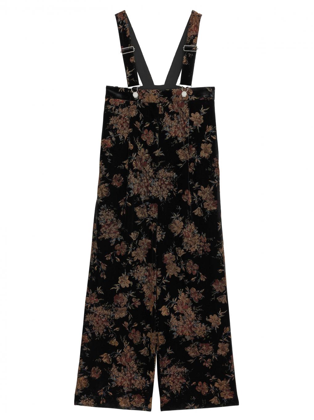 FLOWER PRINT VELOUR PANTS