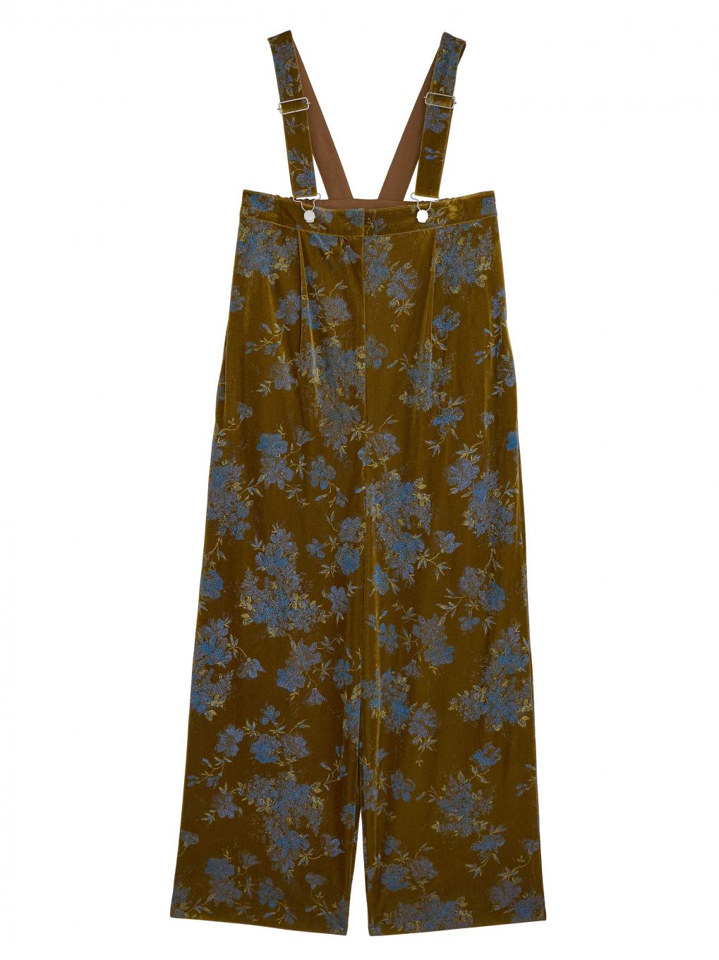 FLOWER PRINT VELOUR PANTS