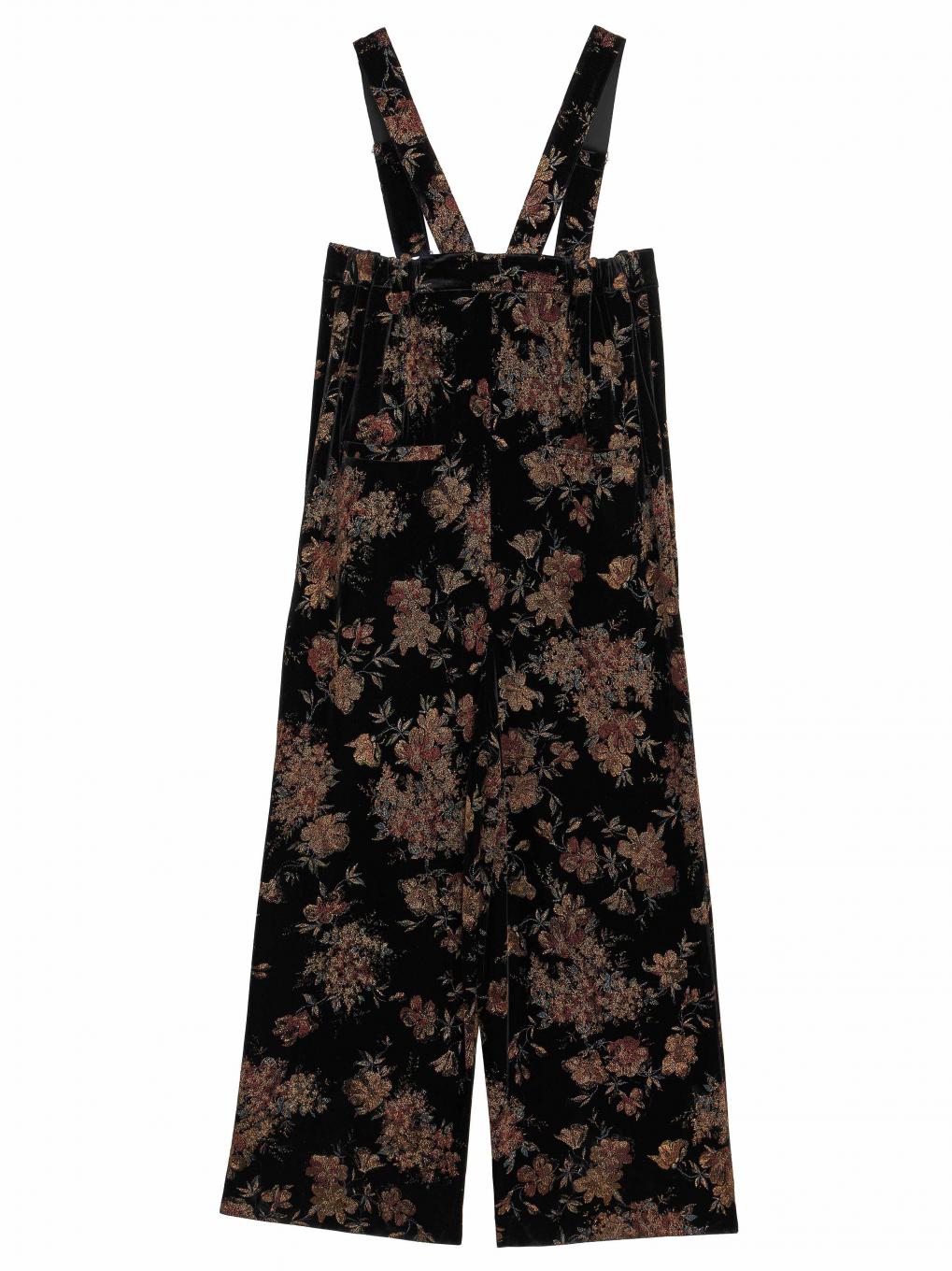 FLOWER PRINT VELOUR PANTS