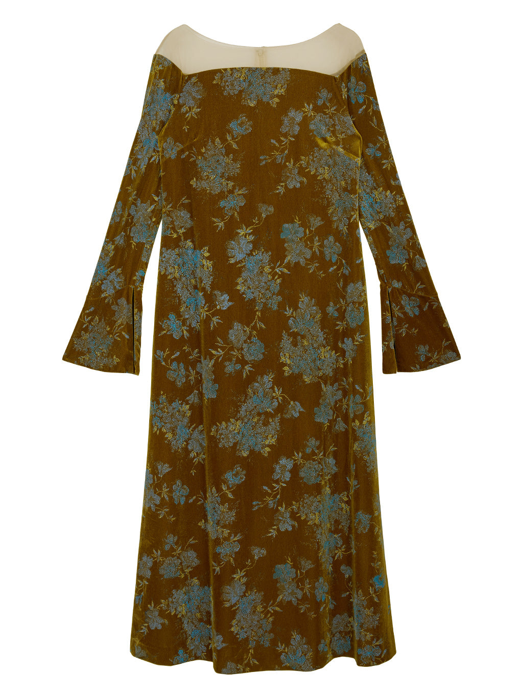 FLOWER PRINT VELOUR DRESS