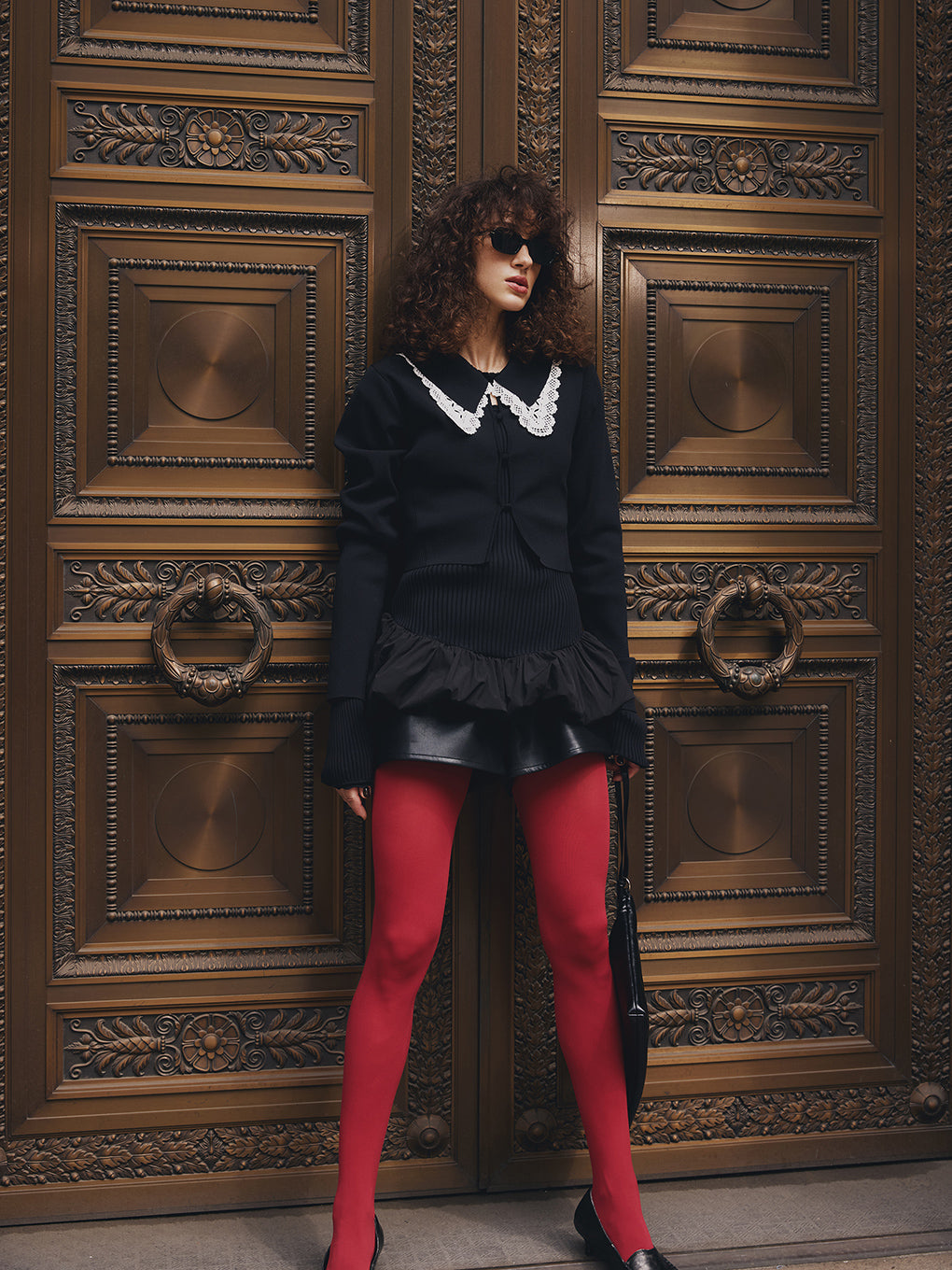 BALLOON HEM DOCKING KNIT TOP