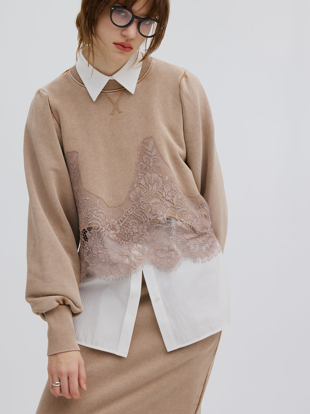 トップス CHEMICAL OVERDYE LACE SWEAT TOP CHEMICAL OVERDYE LACE SWEAT TOP