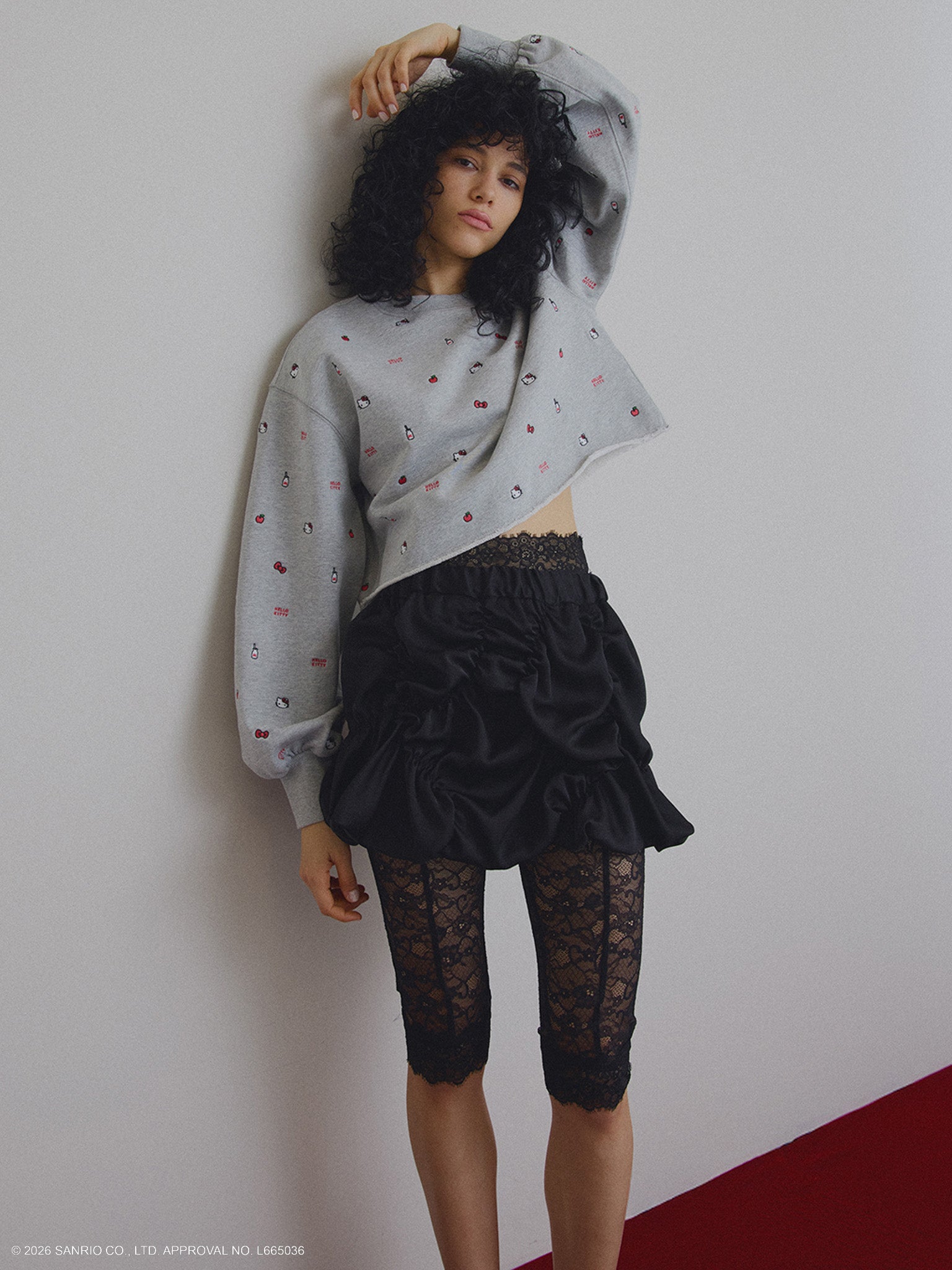 HELLO KITTY×Ameri EMBROIDERY SWEAT TOP