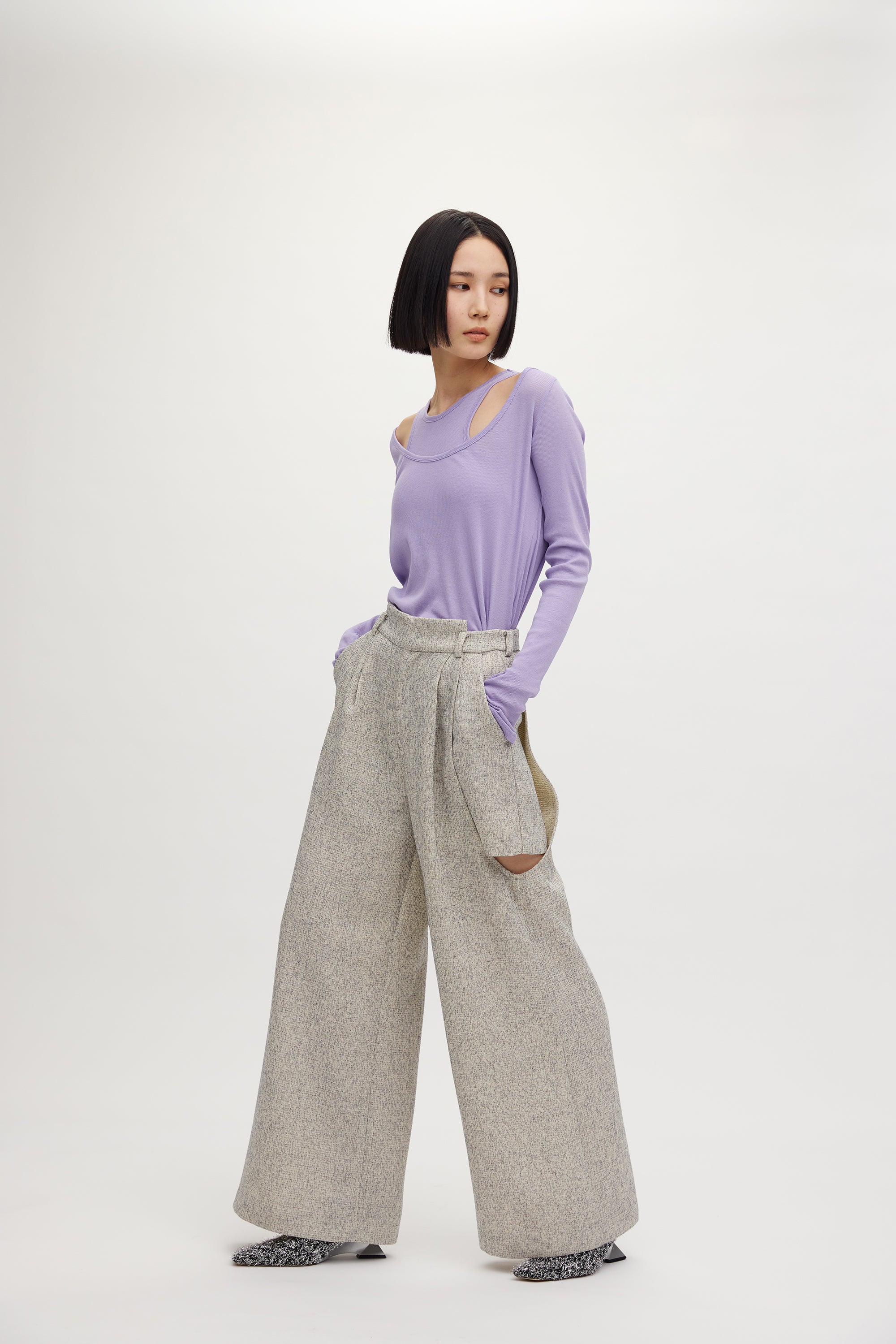 DEFORMATION SUMMER TWEED PANTS