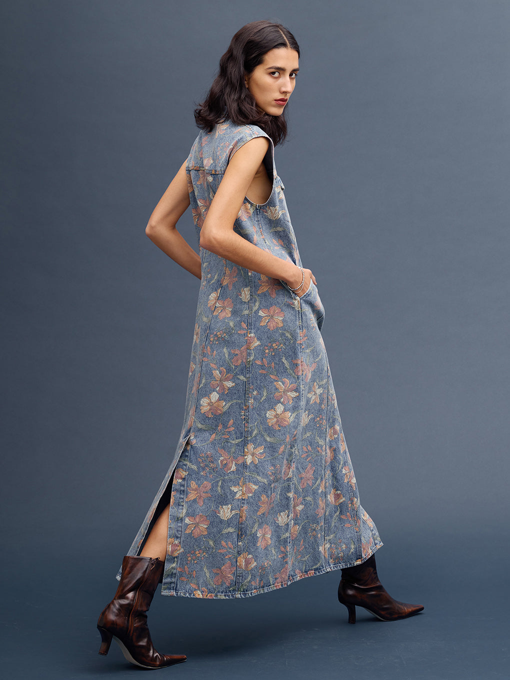 FIORE PRINT DENIM DRESS