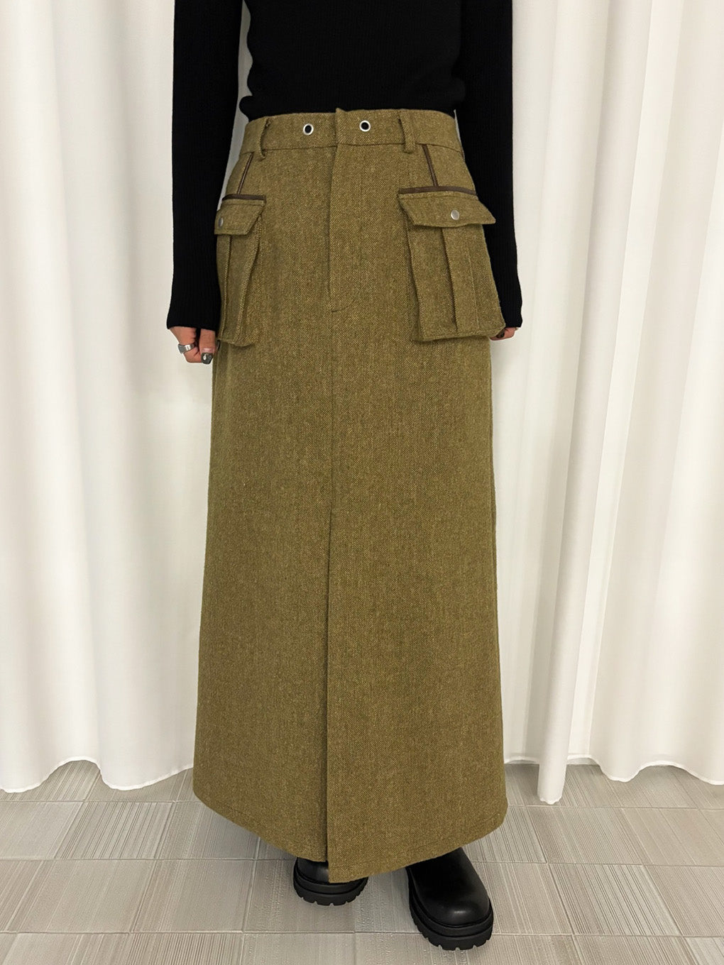 UND TWEED WORK DETAIL SKIRT
