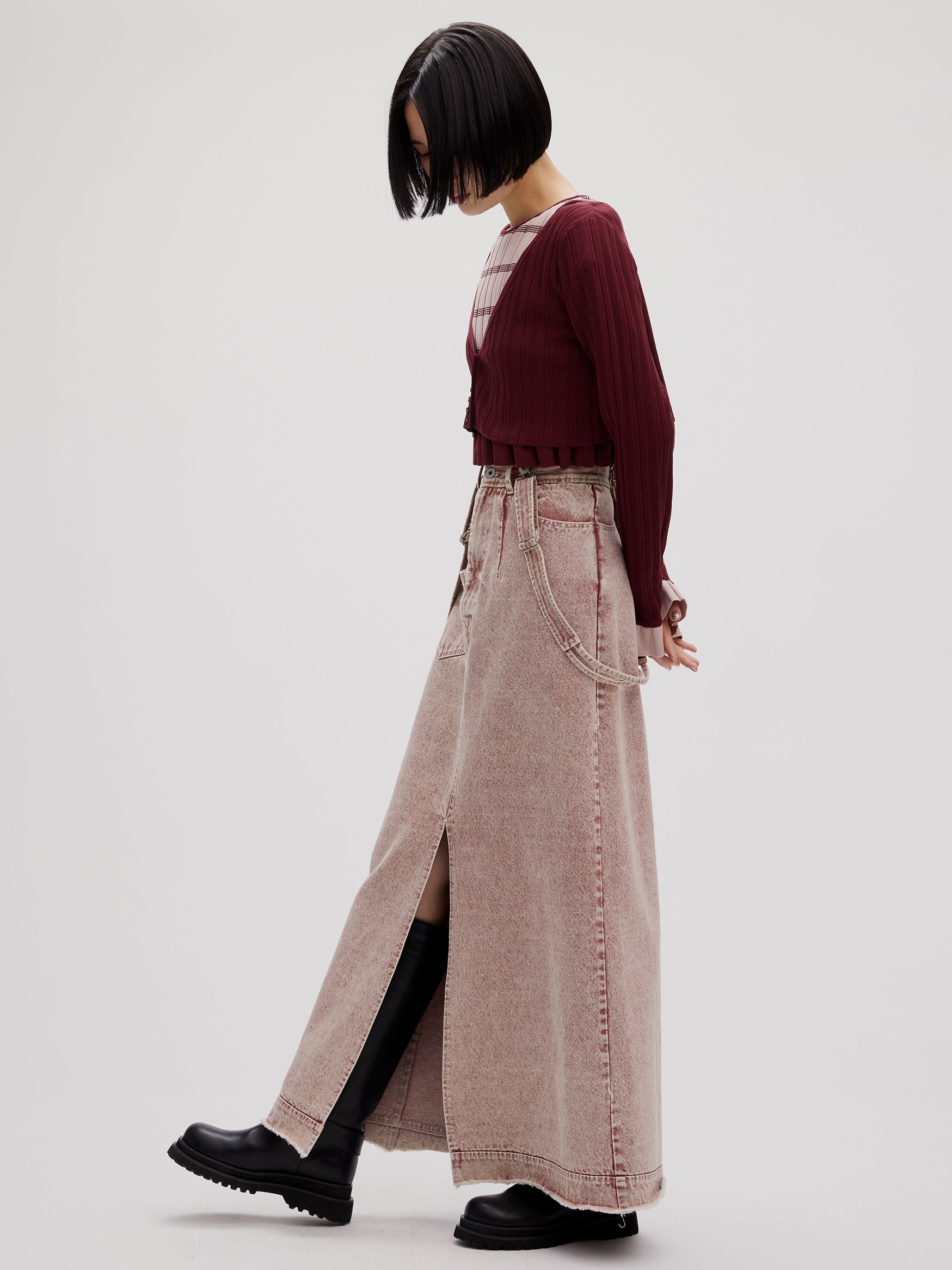 MEDI INVERT SUSPENDER DENIM SKIRT