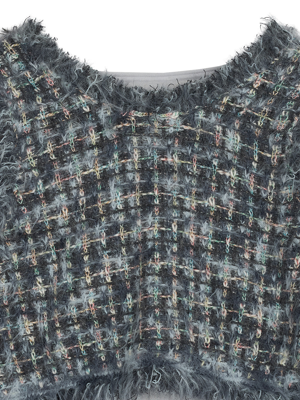 TWEED FRINGE KNIT TOPS