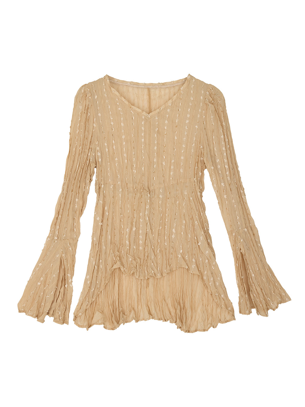 TULLE FRINGE WASHER BLOUSE