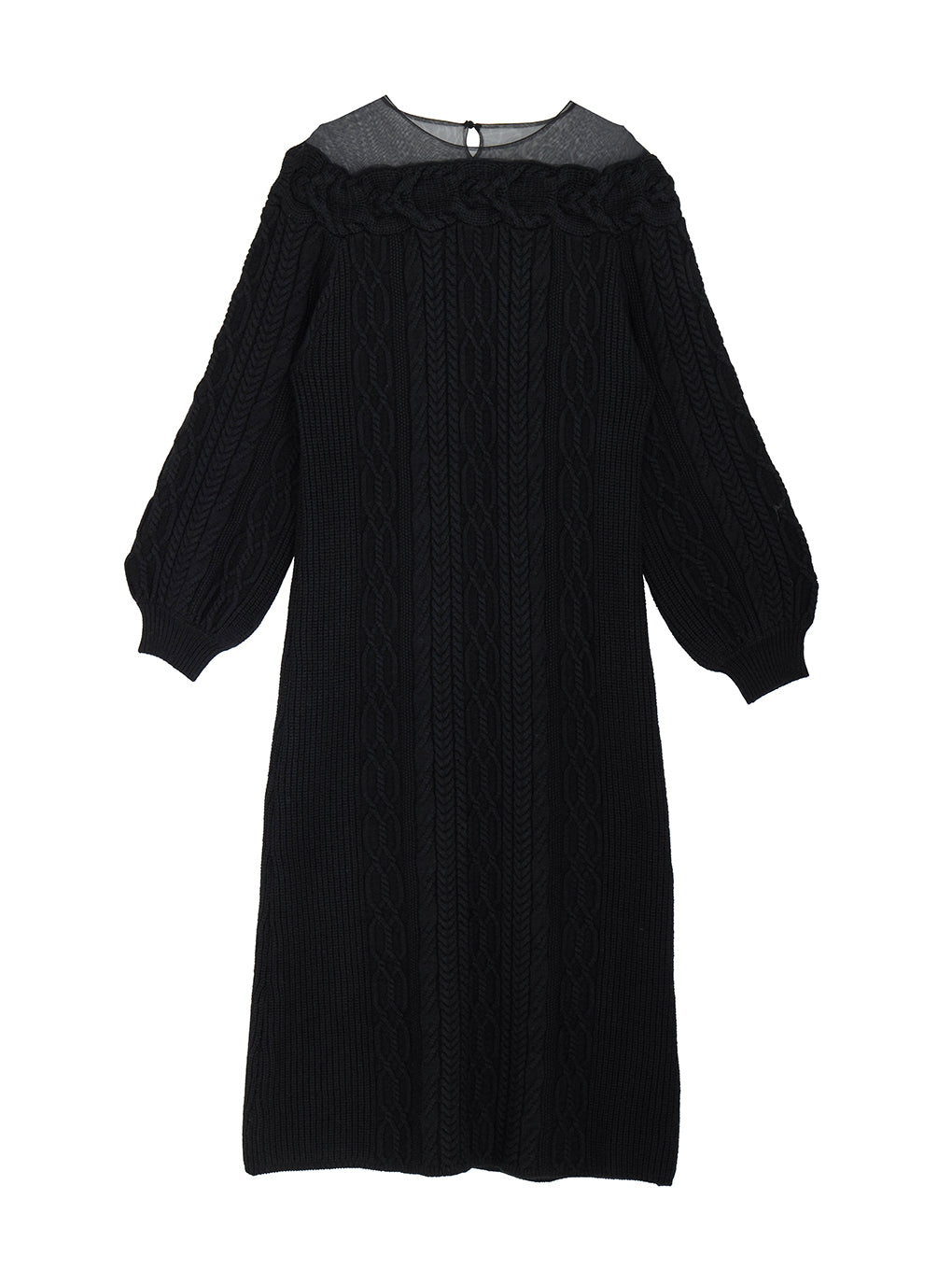 SHEER DOCKING LADY LIKE KNIT DRESS