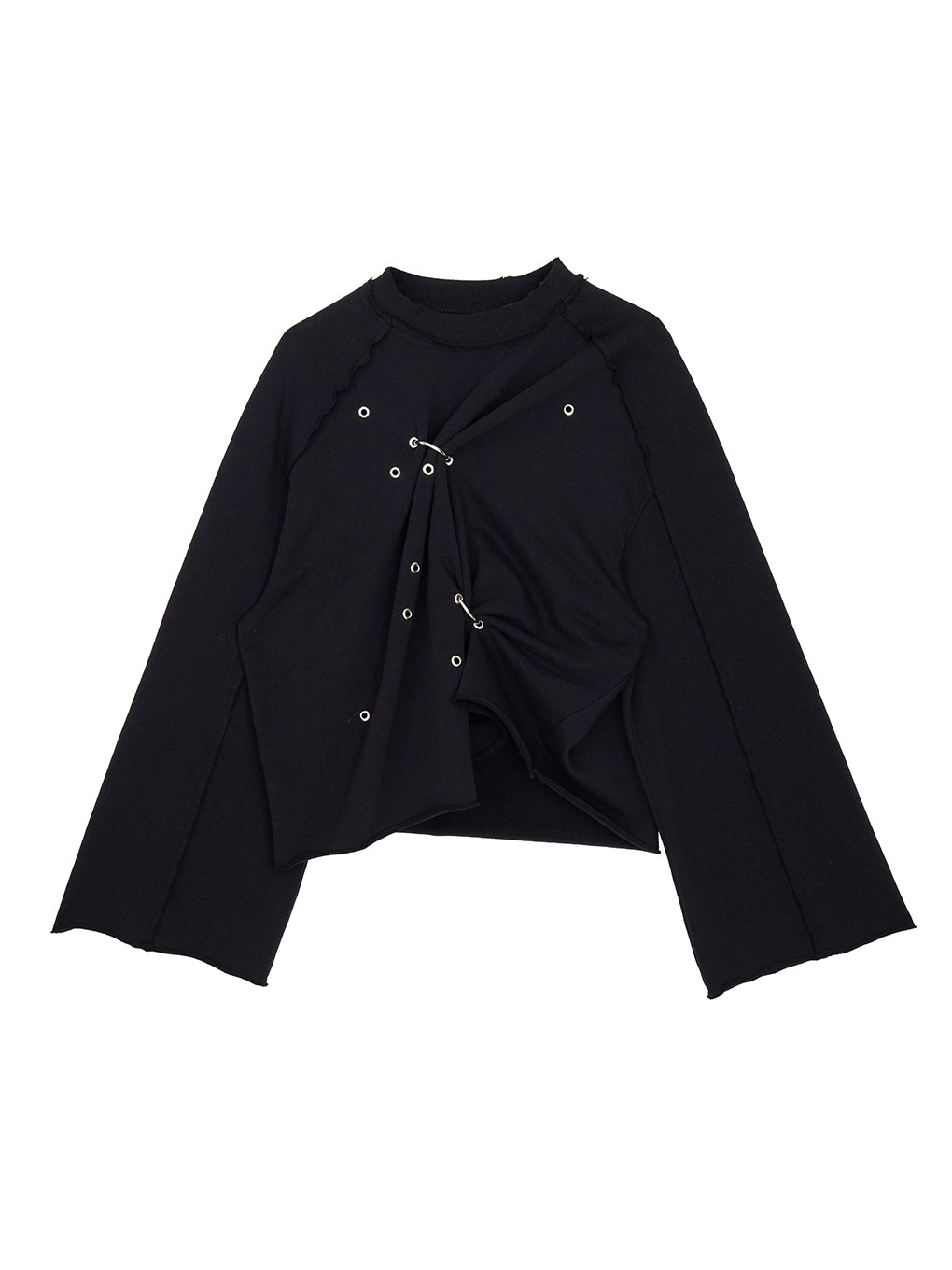 EYELET ARRANGEMENT SWEAT TOP