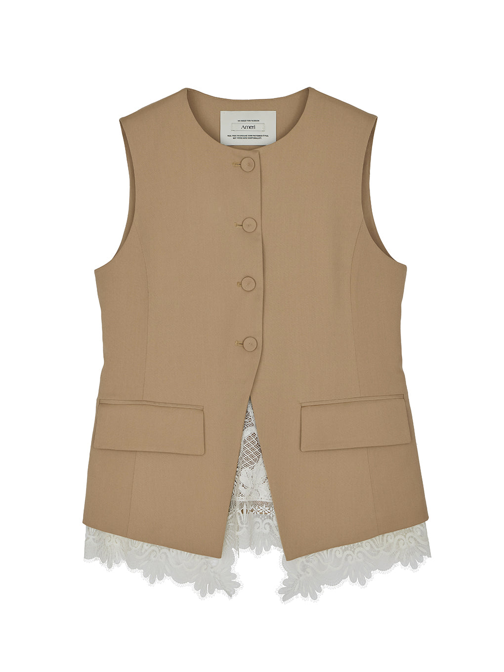 2WAY CREW NECK LACE TAKE OFF VEST