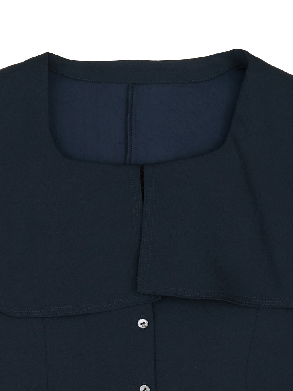 SQUARE COLLAR BACK SATIN BLOUSE