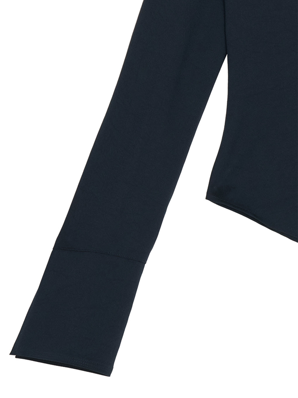 SQUARE COLLAR BACK SATIN BLOUSE