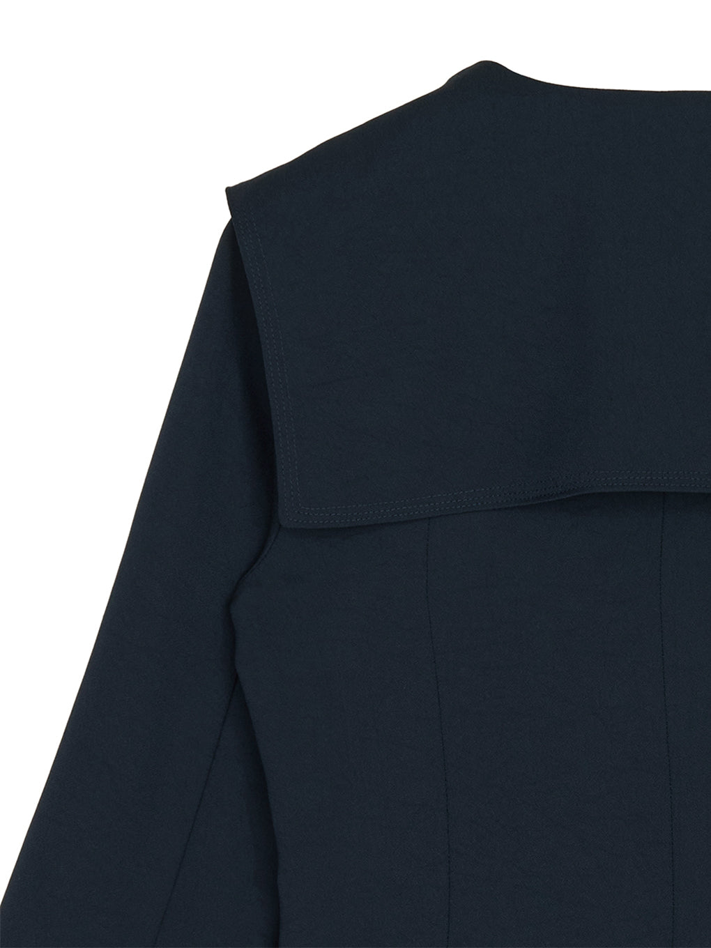 SQUARE COLLAR BACK SATIN BLOUSE