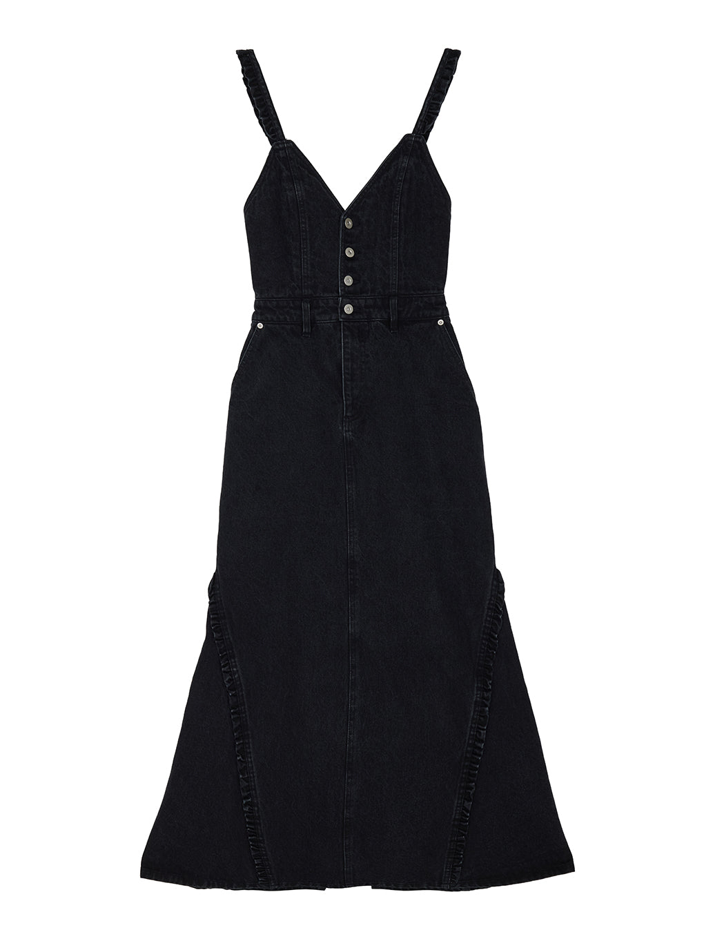 SMALL FRILL SUSPENDER DENIM SKIRT