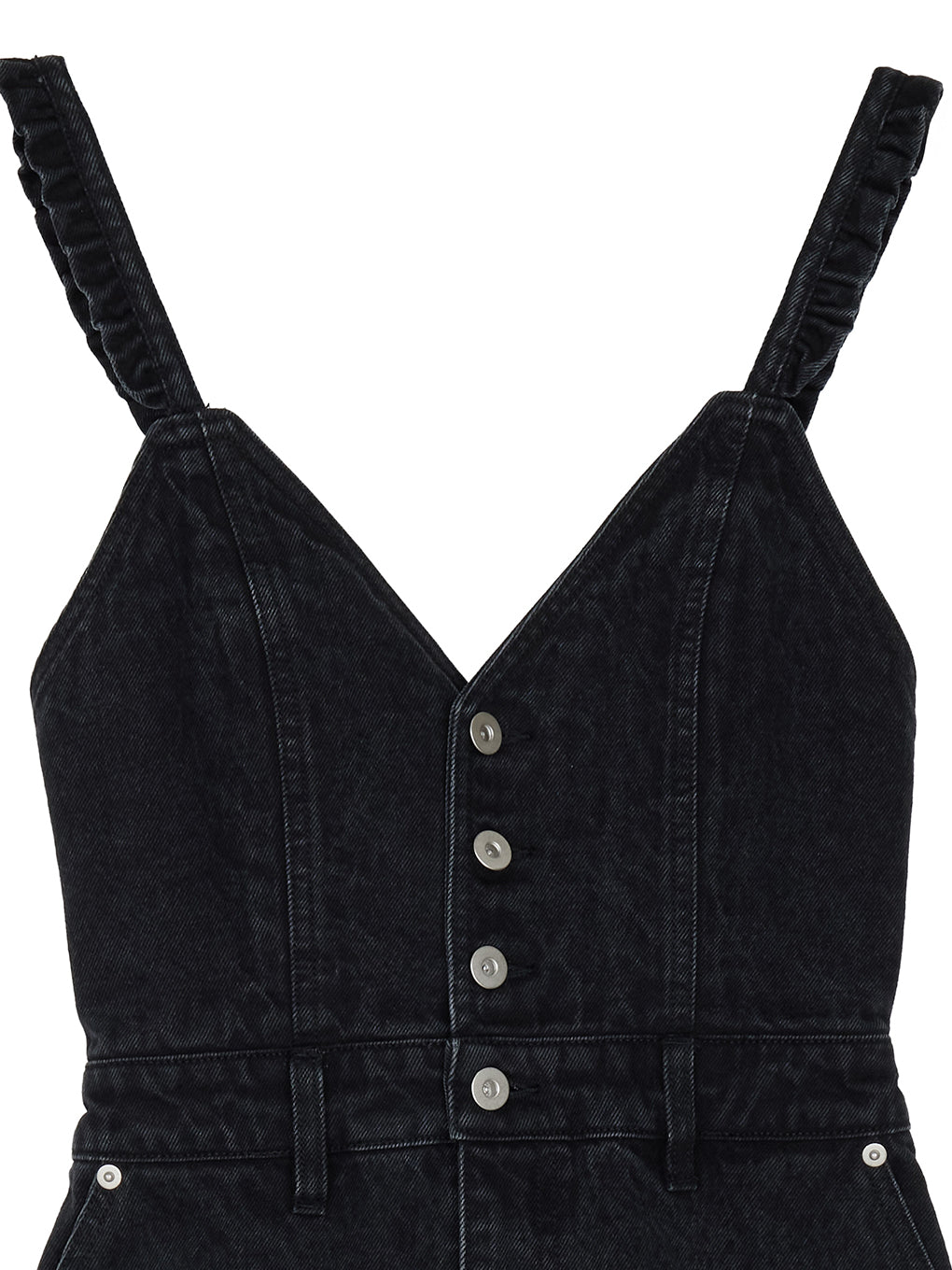 SMALL FRILL SUSPENDER DENIM SKIRT