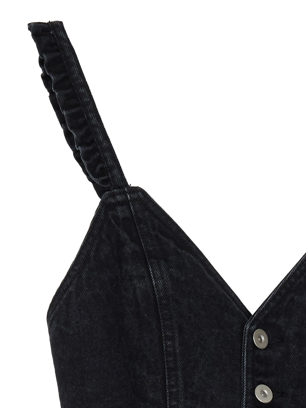 SMALL FRILL SUSPENDER DENIM SKIRT