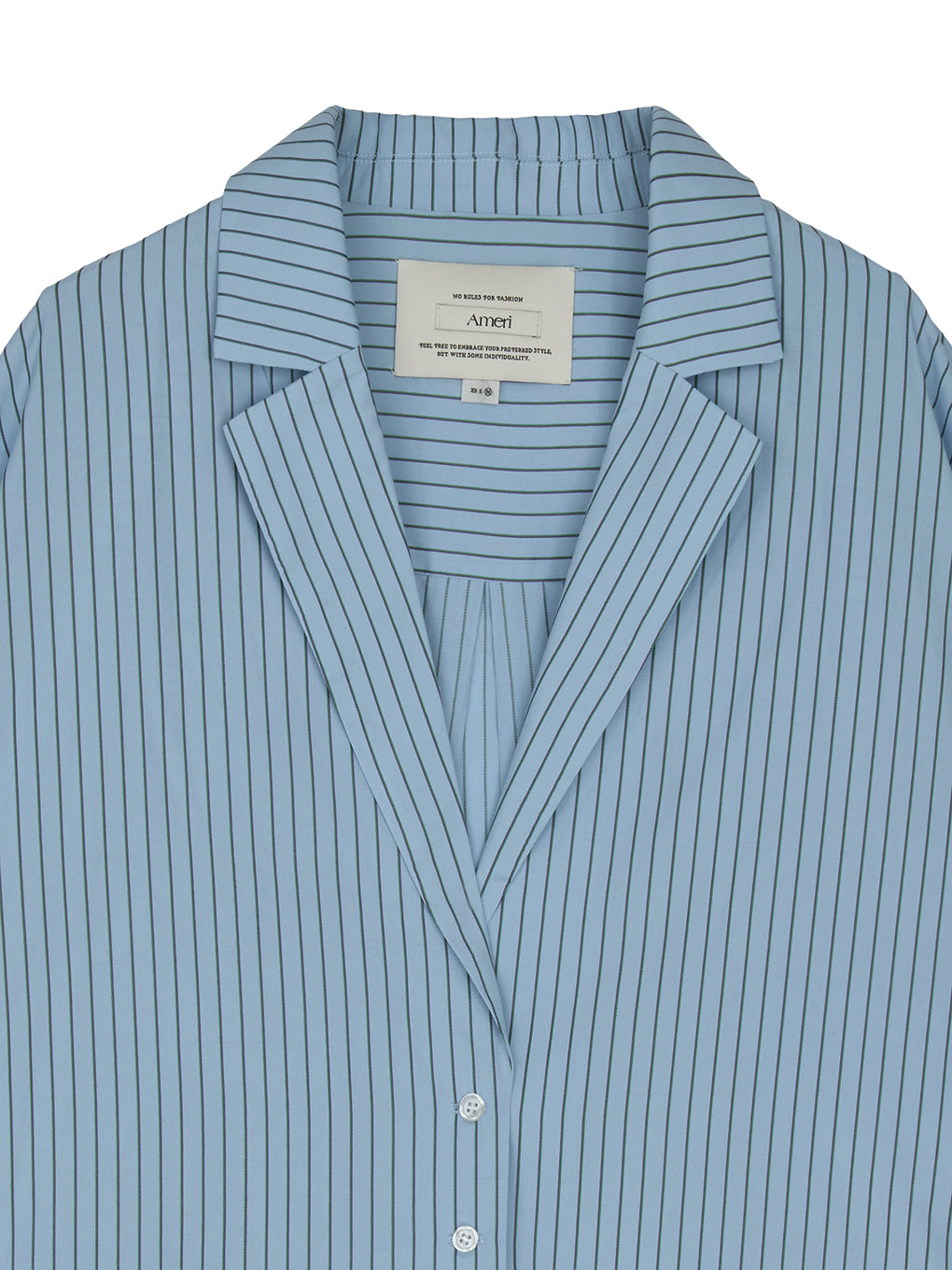AMERI PINSTRIPE JACKET DETAIL SHIRTブルーM PINSTRIPE JACKET DETAIL SHIRT