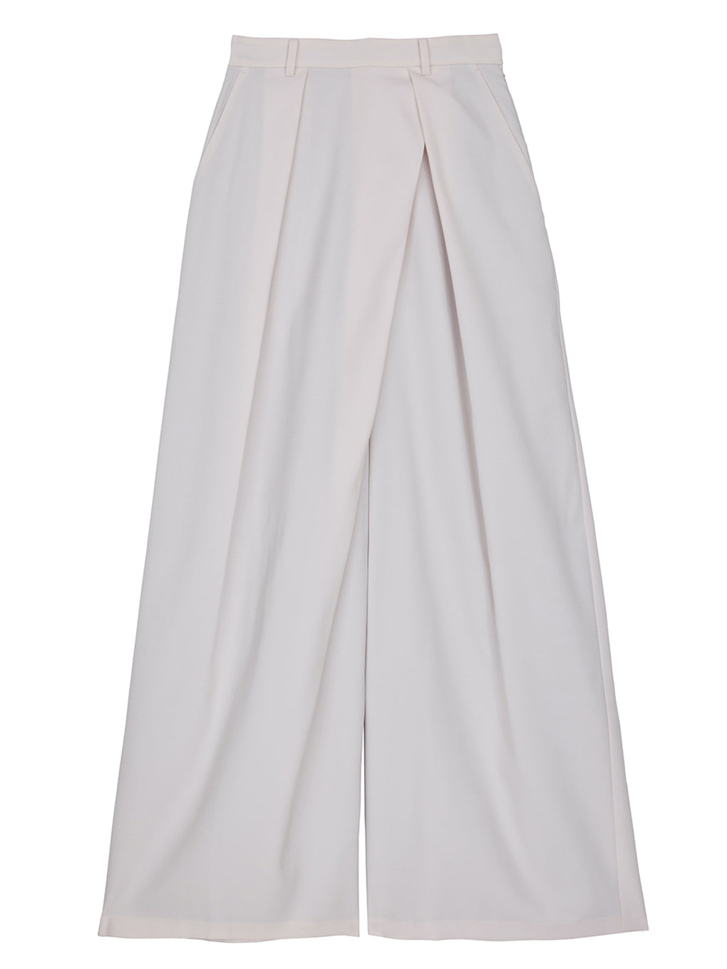 DRY TWILL ASYMMETRY TUCK PANTS