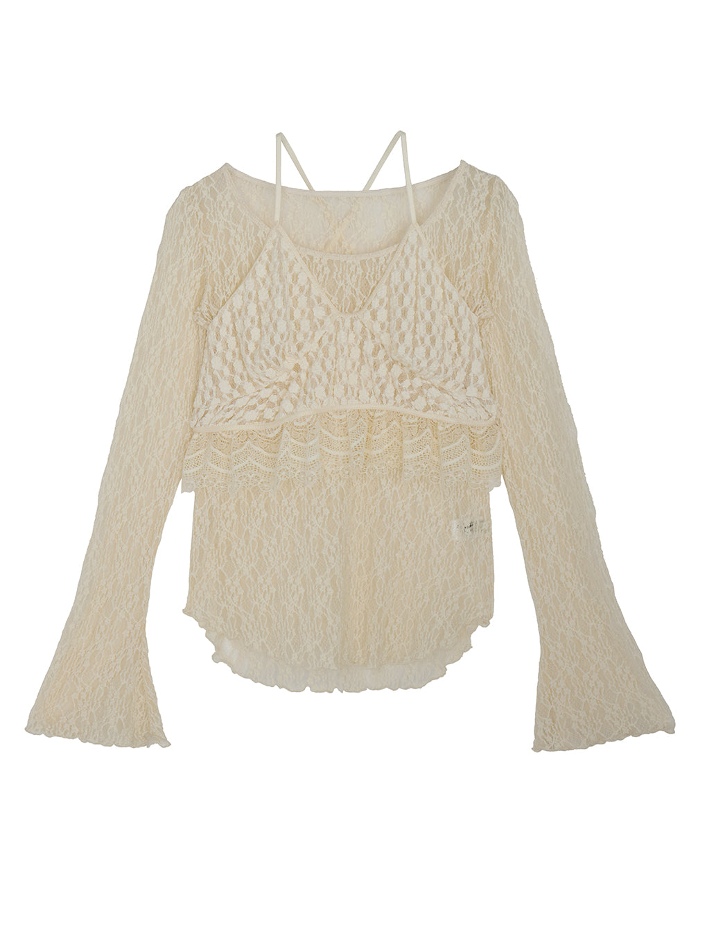Ameri CUT LACE BUSTIER SET TOP アイボリー F CUT LACE BUSTIER SET TOP