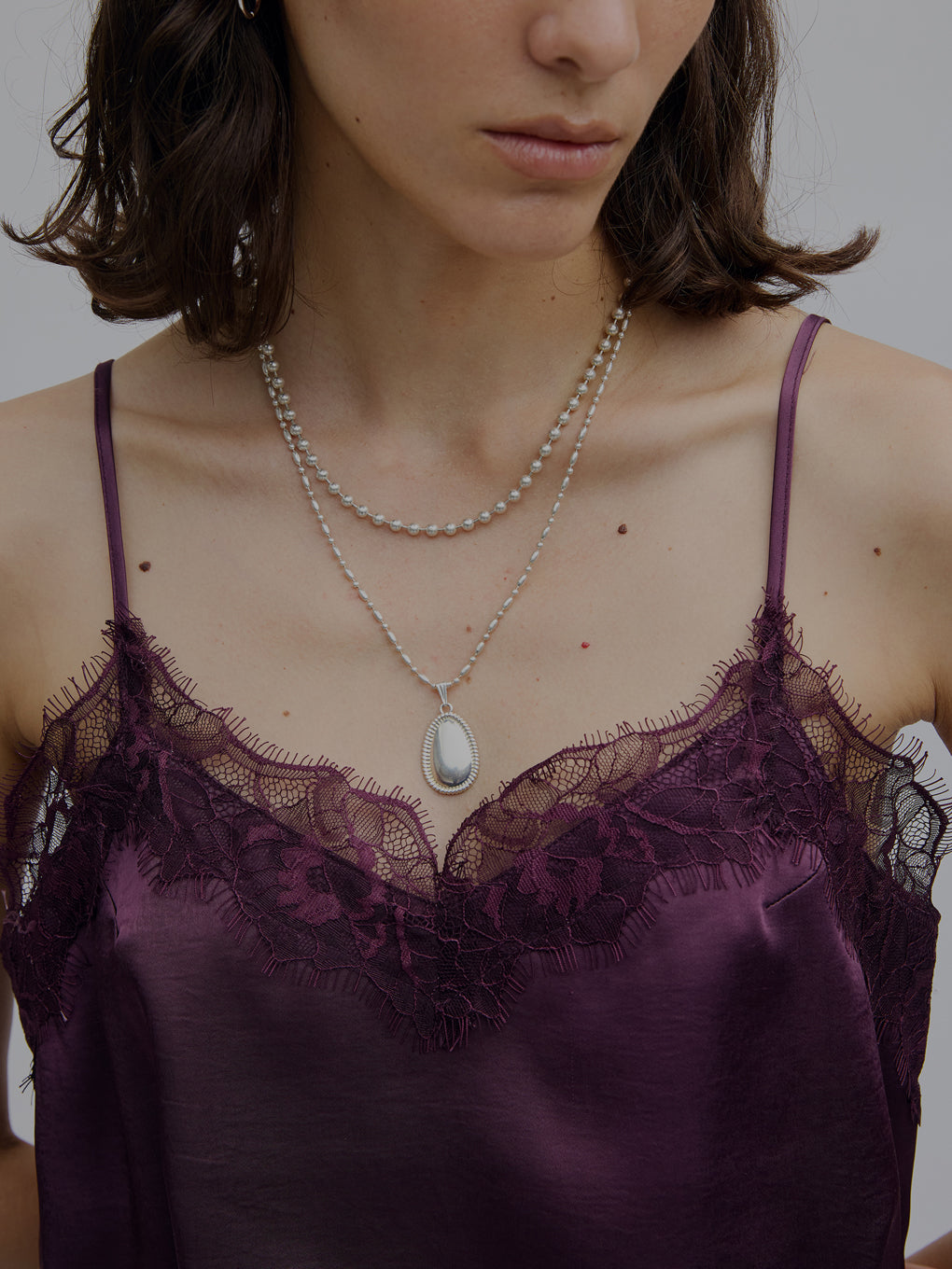 MEDI NICKEL FREE DOUBLE CHAIN PENDANT NECKLACE
