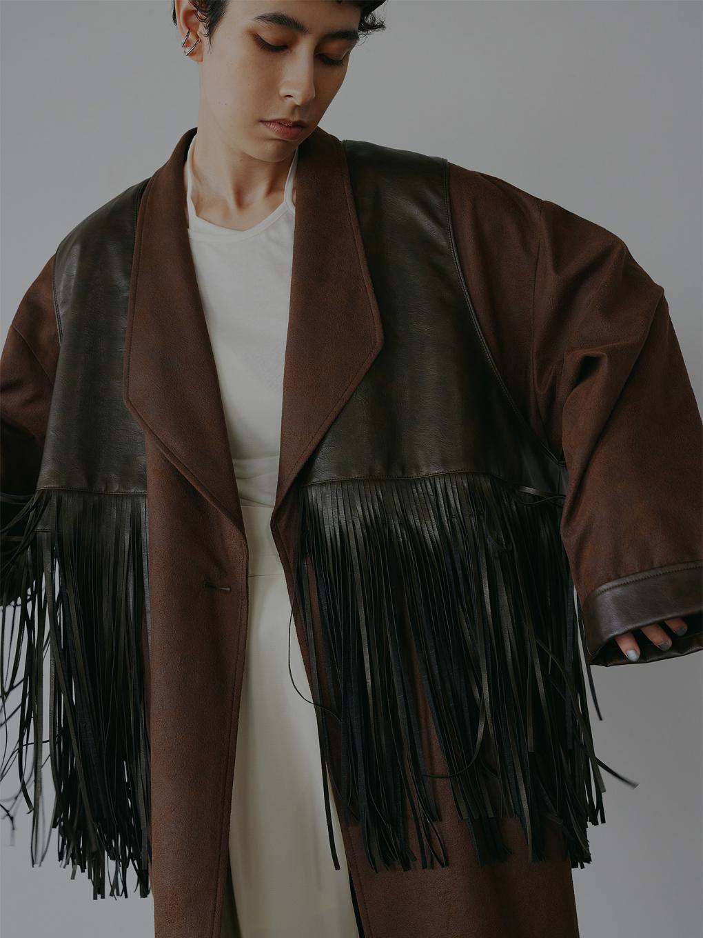 FRINGE VEST SET SUEDE JACKET