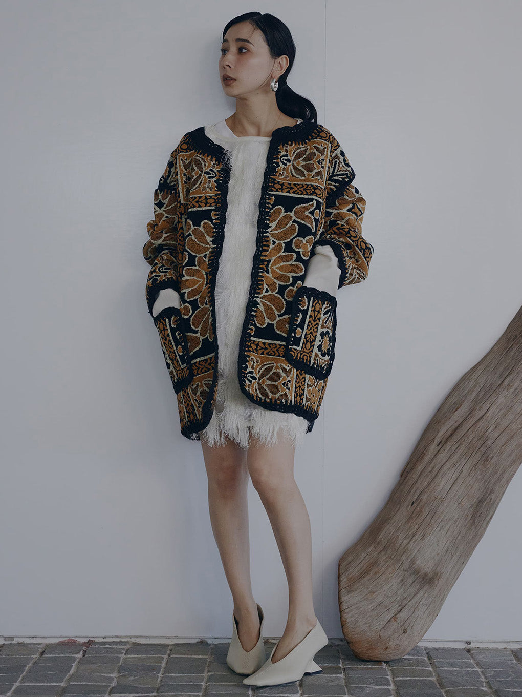 RUG PATTERN KNIT JACKET