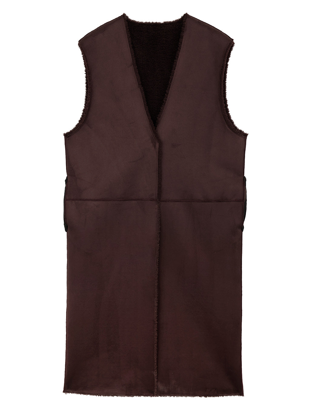 FABRIC BLOCKING LONG BOA VEST