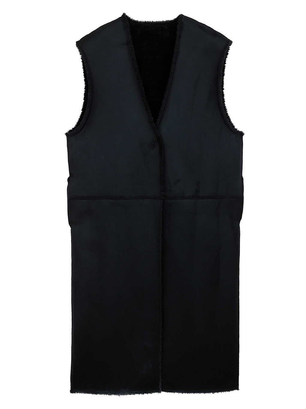 FABRIC BLOCKING LONG BOA VEST