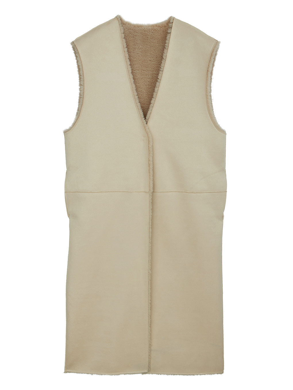 FABRIC BLOCKING LONG BOA VEST