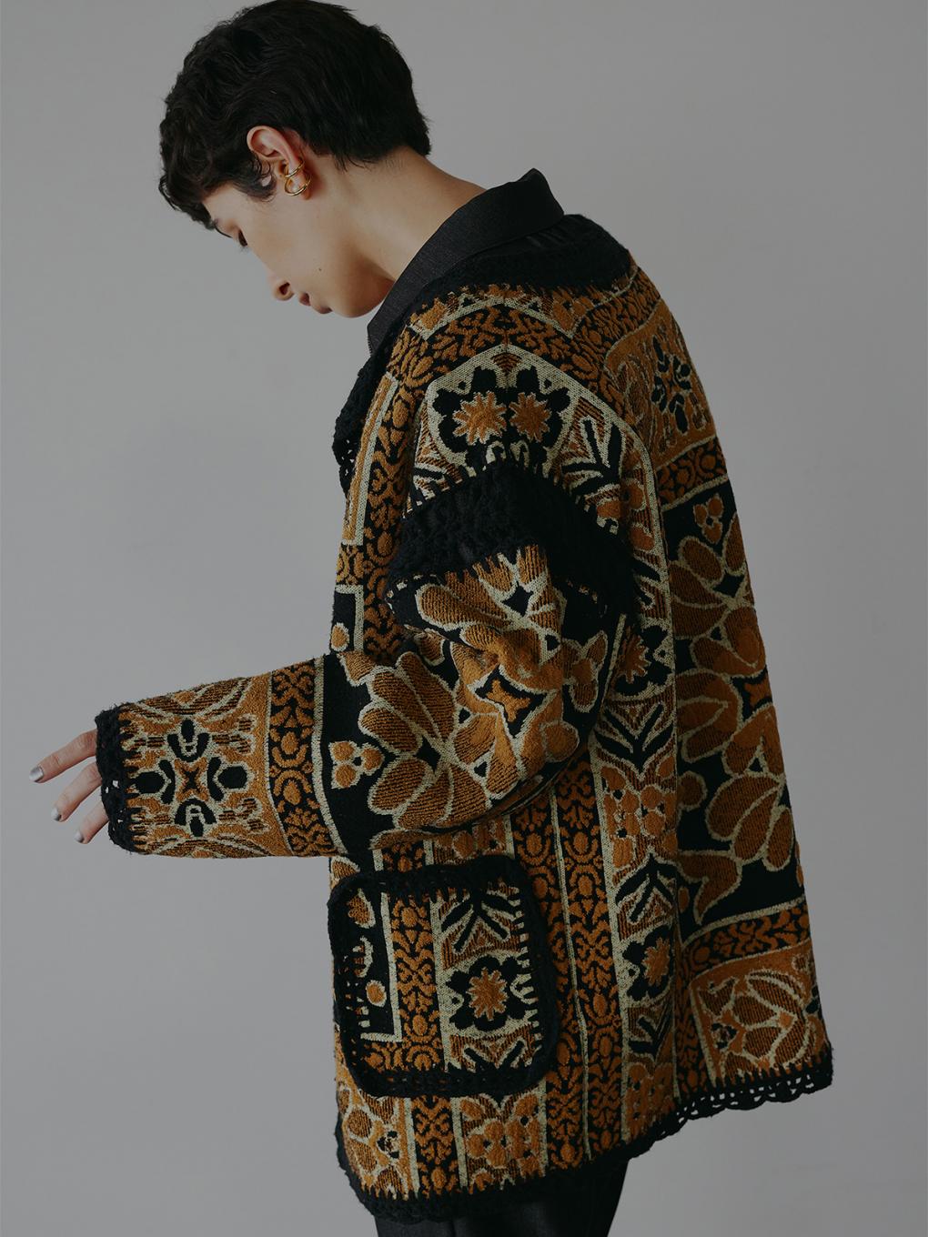 RUG PATTERN KNIT JACKET