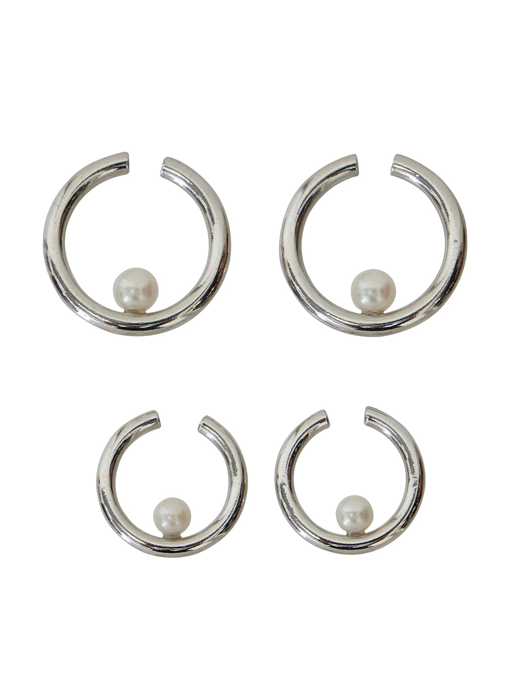 Bijou R.I Circle Pearl Ear Cuffs