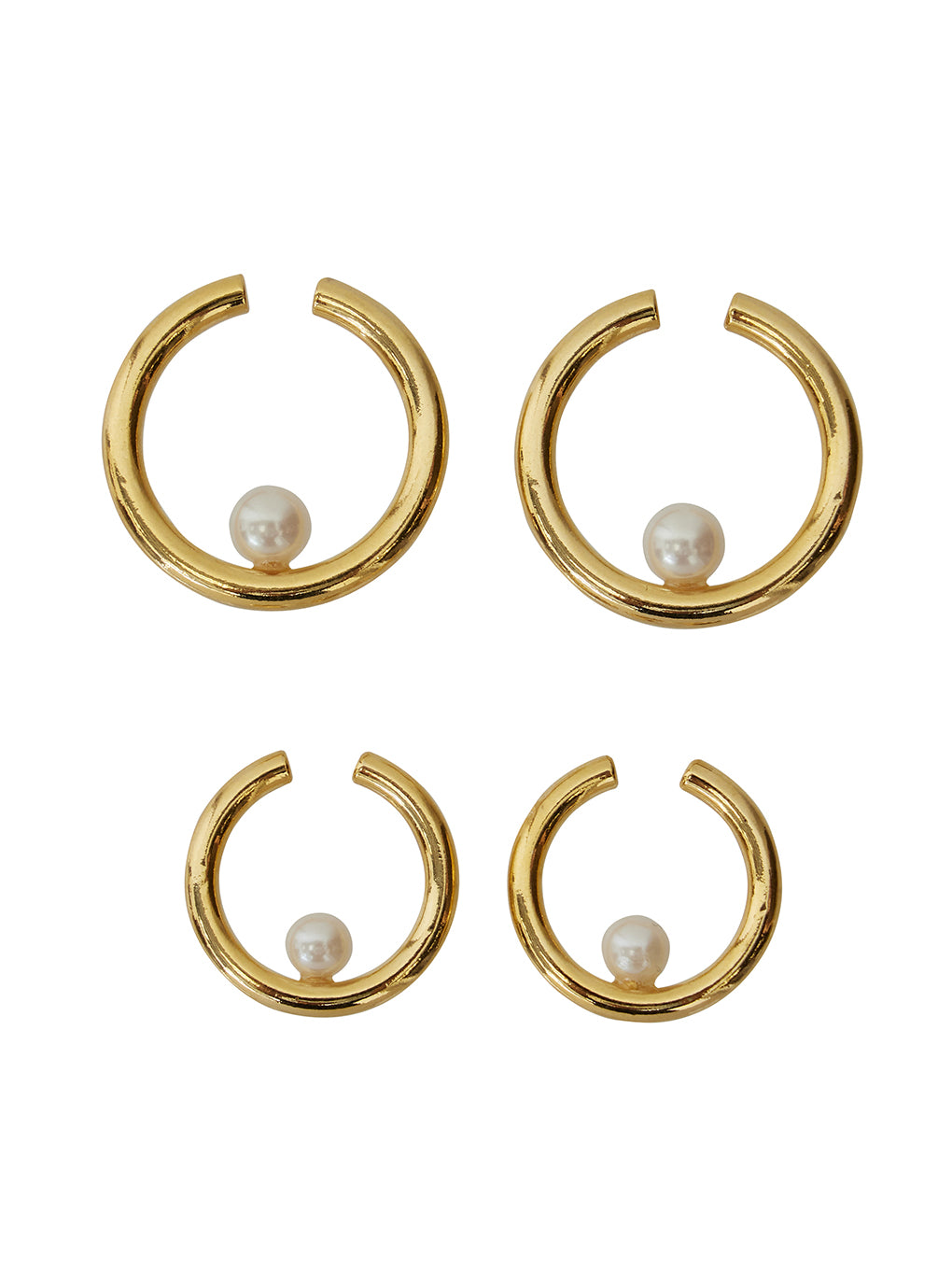 Bijou R.I Circle Pearl Ear Cuffs