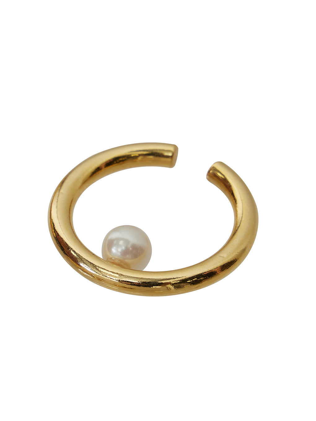 Bijou R.I Circle Pearl Ear Cuffs