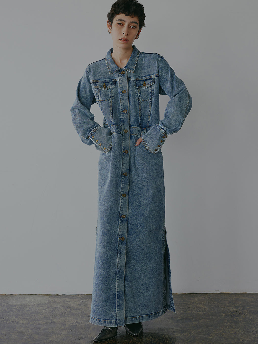 I LINE DENIM SHIRT DRESS