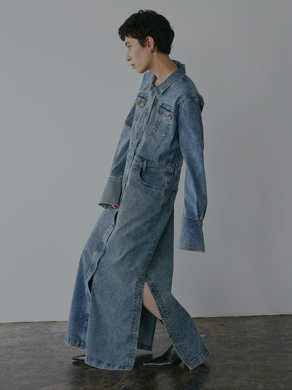 I LINE DENIM SHIRT DRESS