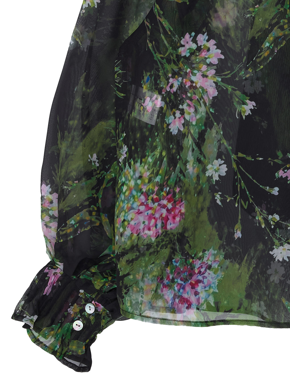 2WAY HOLOGRAM FLOWER SHEER BOW TIE SHIRT