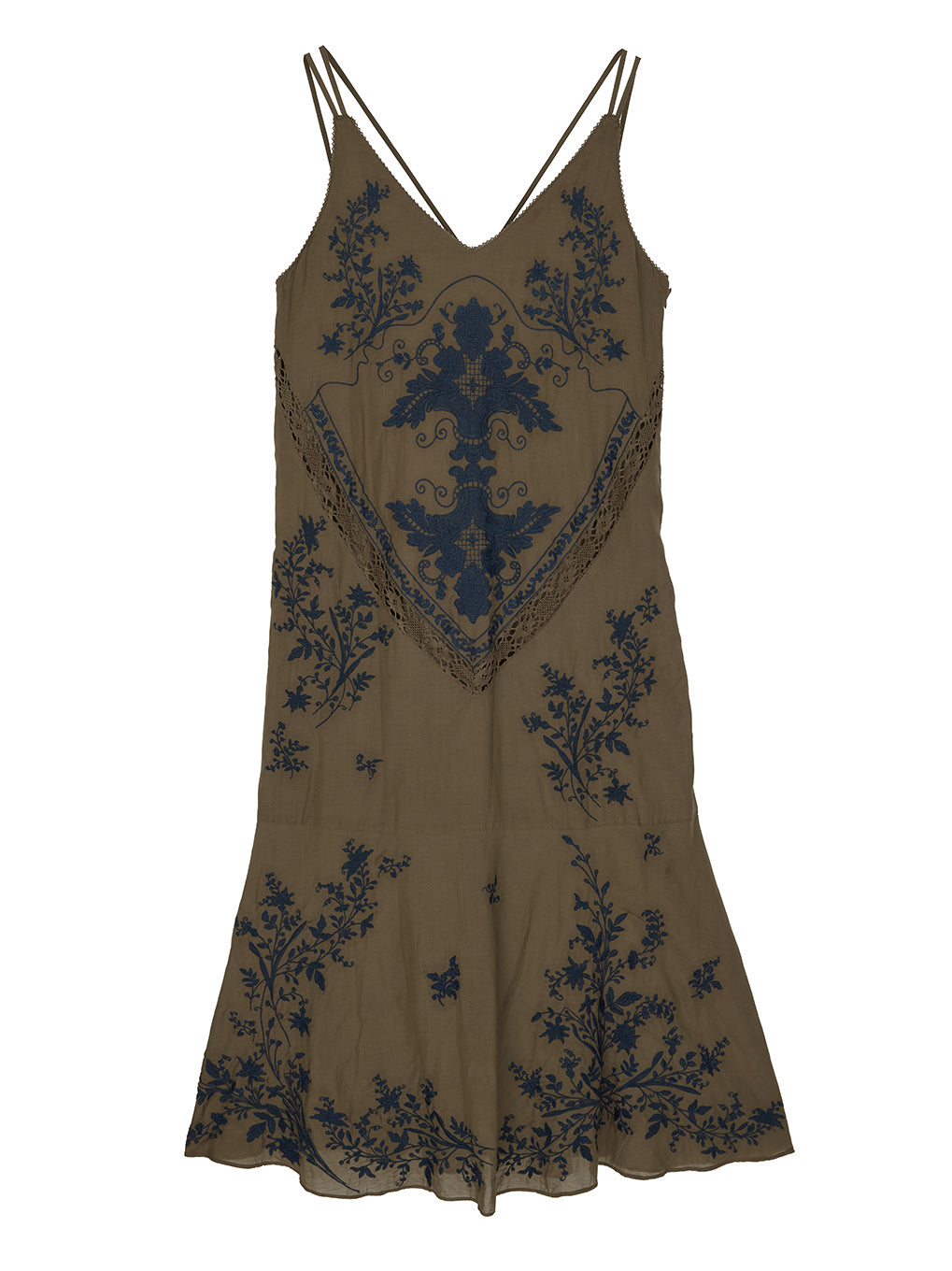 VINTAGE TABLECLOTH EMBROIDERY CAMI DRESS