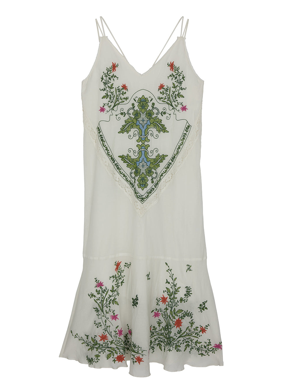 VINTAGE TABLECLOTH EMBROIDERY CAMI DRESS