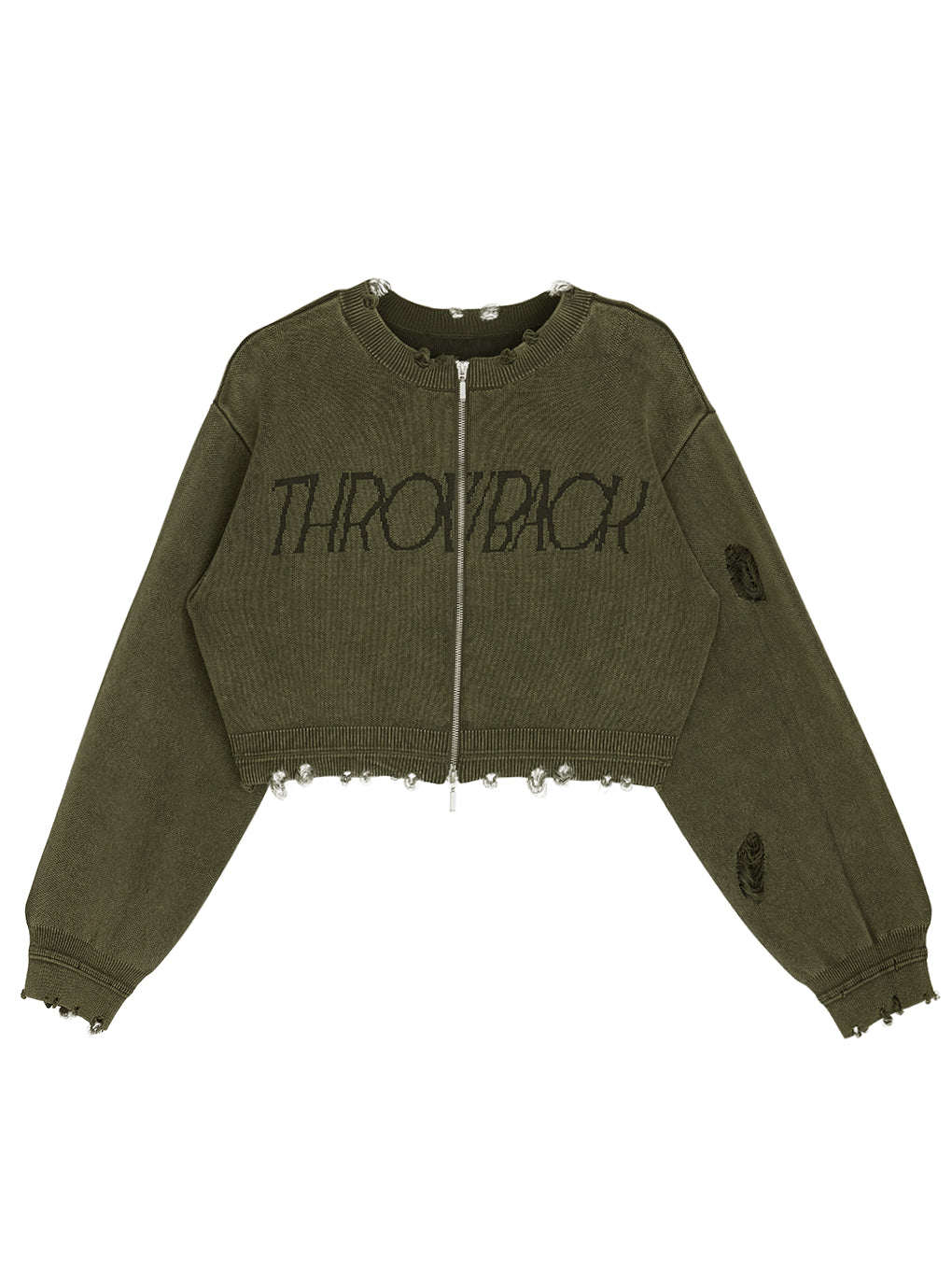 DAMAGE LOGO SHORT KNIT TOP