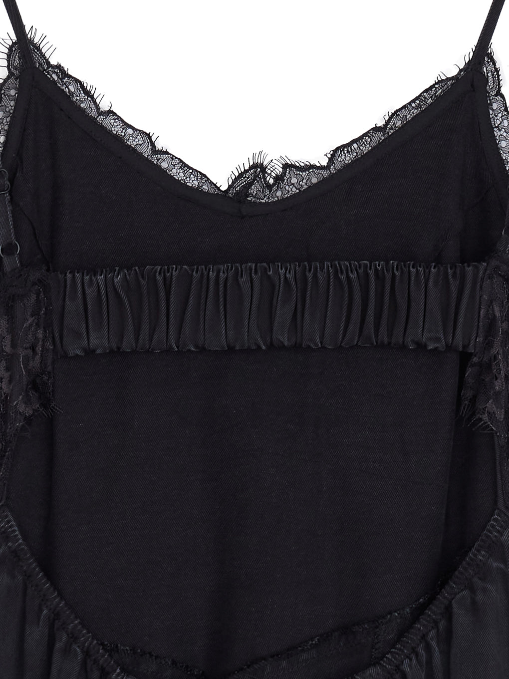 LACE DOCKING TENCEL DENIM FLARE DRESS