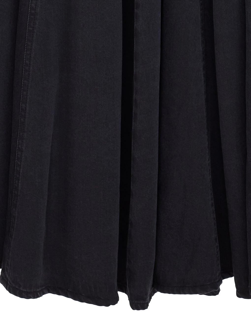 LACE DOCKING TENCEL DENIM FLARE DRESS