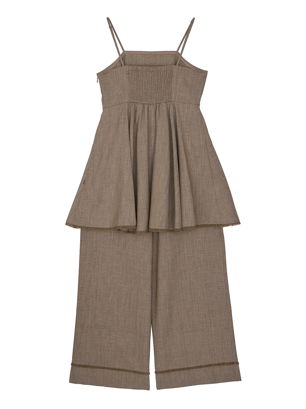 TWEED PEPLUM CAMI ROMPERS