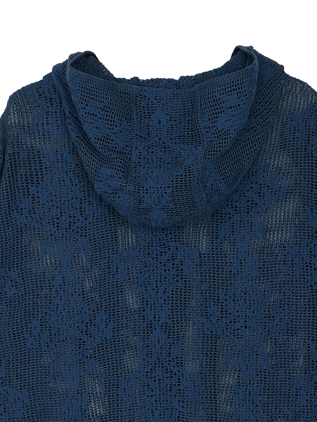 2WAY MESH DAMASK EMBROIDERY HOOD BLOUSE